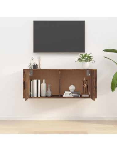 Mobile Porta TV a Parete rovere fumo 100x34,5x40 cm