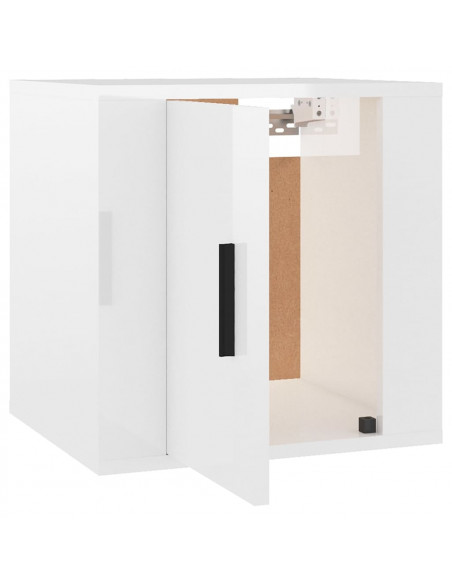 Mobili Porta TV a Parete 2 pz Bianco Lucido 40x34,5x40 cm