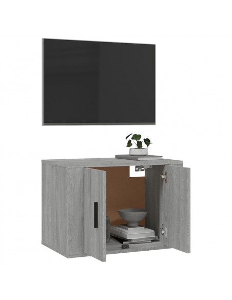 Mobile Porta TV a Parete Grigio Sonoma 57x34,5x40 cm
