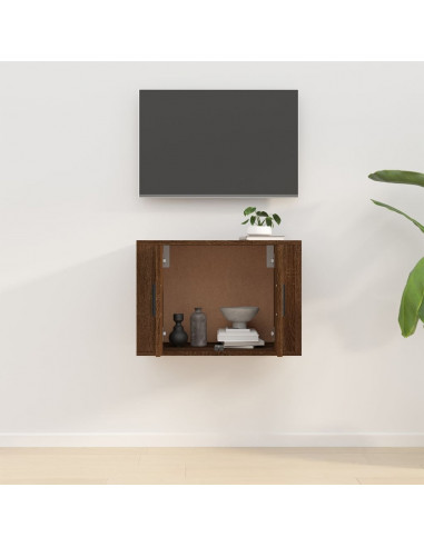 Mobile Porta TV a Parete Rovere Marrone 57x34,5x40 cm