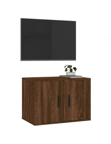 Mobile Porta TV a Parete Rovere Marrone 57x34,5x40 cm