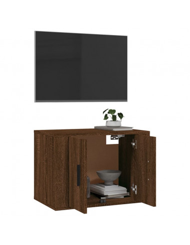 Mobile Porta TV a Parete Rovere Marrone 57x34,5x40 cm