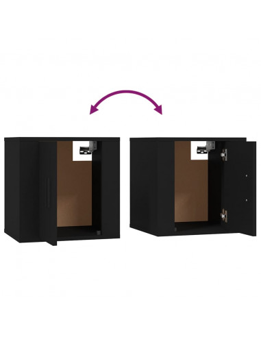 Mobili Porta TV a Parete 2 pz Nero 40x34,5x40 cm
