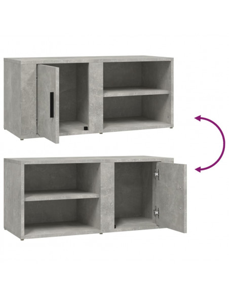 Mobili TV 2 pz Grigio Cemento 80x31,5x36 cm Legno Multistrato