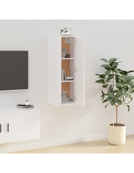 Mobile Porta TV a Parete Bianco 40x34,5x100 cm