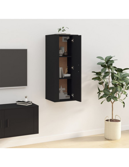 Mobile Porta TV a Parete Nero 40x34,5x100 cm