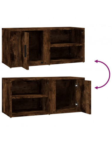 Mobili TV 2pz Rovere Fumo 80x31,5x36 cm in Legno Multistrato