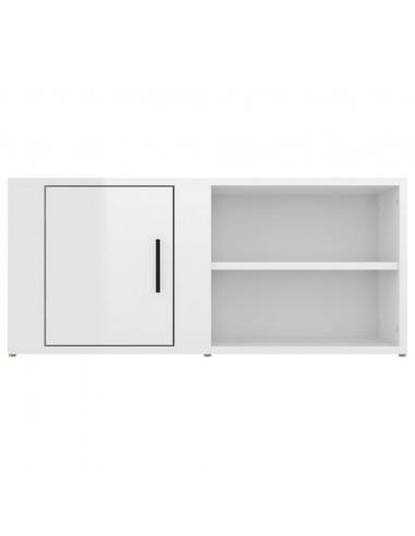 Mobili TV 2 pz Bianco Lucido 80x31,5x36cm in Legno Multistrato