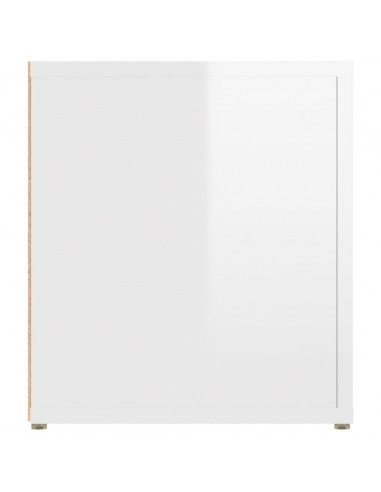 Mobili TV 2 pz Bianco Lucido 80x31,5x36cm in Legno Multistrato