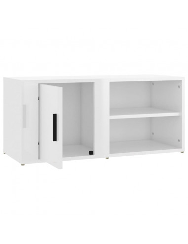 Mobili TV 2 pz Bianco Lucido 80x31,5x36cm in Legno Multistrato