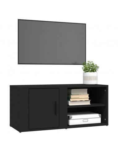 Mobili Porta TV 2 pz Nero 80x31,5x36 cm in Legno Multistrato