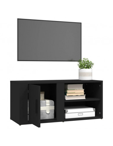 Mobili Porta TV 2 pz Nero 80x31,5x36 cm in Legno Multistrato