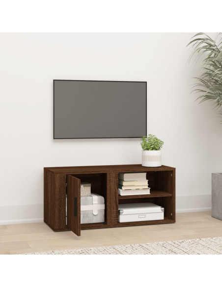 Mobile per TV Rovere Marrone 80x31,5x36 cm in Legno Multistrato
