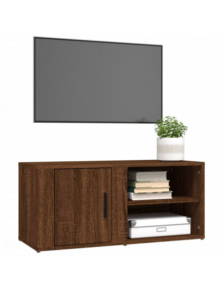 Mobile per TV Rovere Marrone 80x31,5x36 cm in Legno Multistrato