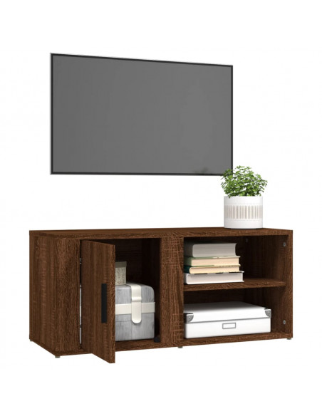 Mobile per TV Rovere Marrone 80x31,5x36 cm in Legno Multistrato
