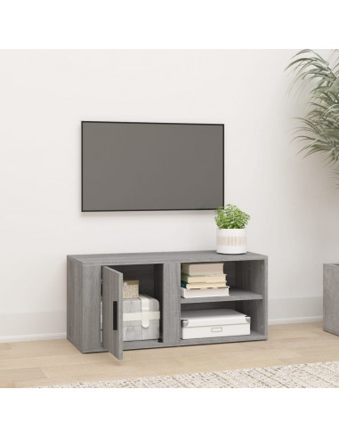 Mobile Porta TV Grigio Sonoma 80x31,5x36 cm Legno Multistrato