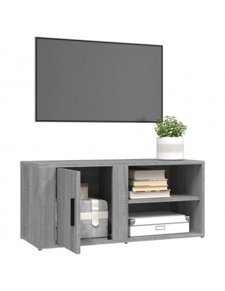 Mobile Porta TV Grigio Sonoma 80x31,5x36 cm Legno Multistrato