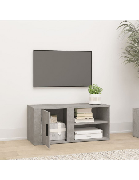 Mobile Porta TV Grigio Cemento 80x31,5x36 cm Legno Multistrato