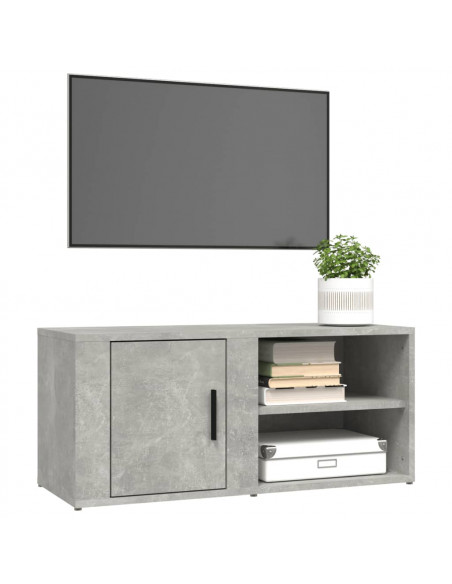 Mobile Porta TV Grigio Cemento 80x31,5x36 cm Legno Multistrato