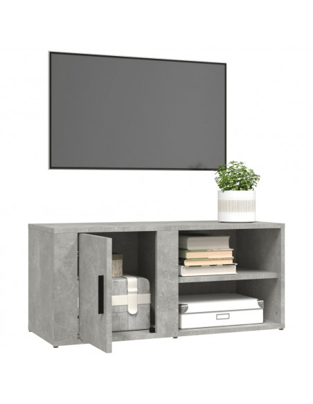 Mobile Porta TV Grigio Cemento 80x31,5x36 cm Legno Multistrato