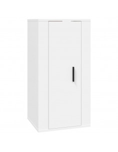 Mobile Porta TV a Parete Bianco 40x34,5x80 cm 2