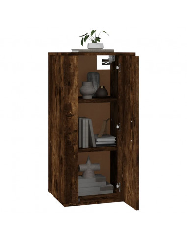 Mobile Porta TV a Parete Rovere Fumo 40x34,5x80 cm