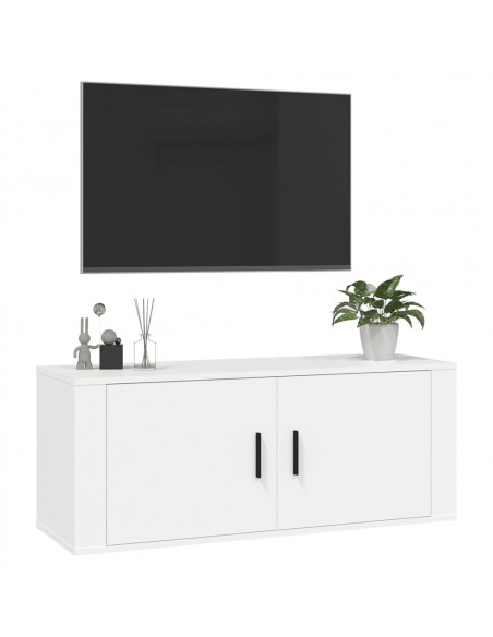 Mobile Porta TV a Parete Bianco 100x34,5x40 cm