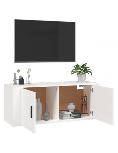Mobile Porta TV a Parete Bianco 100x34,5x40 cm