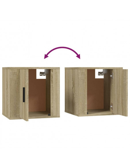Mobili Porta TV a Parete 2 pz Rovere Sonoma 40x34,5x40 cm