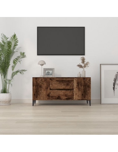 Mobile Porta TV Rovere Fumo 102x44,5x50 cm in Legno Multistrato