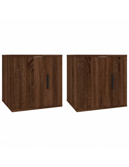 Mobili Porta TV a Parete 2 pz Rovere Marrone 40x34,5x40 cm