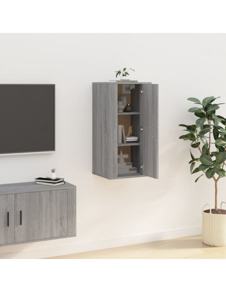 Mobile Porta TV a Parete Grigio Sonoma 40x34,5x80 cm