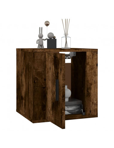 Mobile Porta TV a Parete Rovere Fumo 40x34,5x40 cm