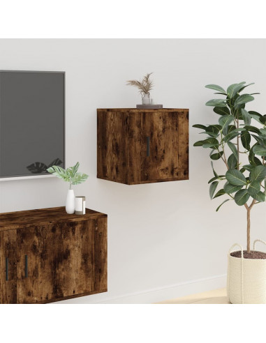 Mobile Porta TV a Parete Rovere Fumo 40x34,5x40 cm