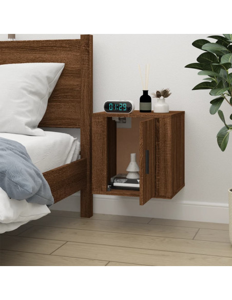 Mobile Porta TV a Parete Rovere Marrone 40x34,5x40 cm