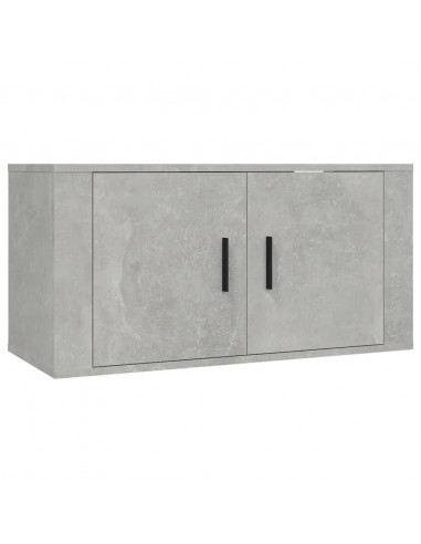 Mobile Porta TV a Parete Grigio cemento 80x34,5x40 cm