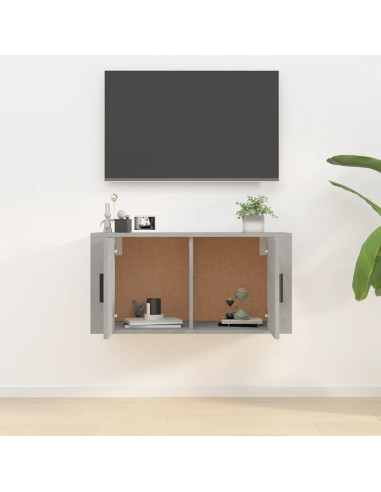 Mobile Porta TV a Parete Grigio cemento 80x34,5x40 cm