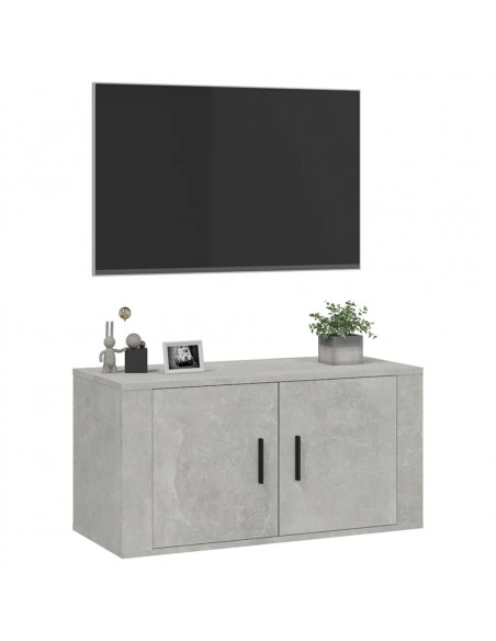 Mobile Porta TV a Parete Grigio cemento 80x34,5x40 cm