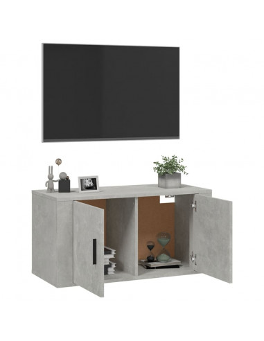 Mobile Porta TV a Parete Grigio cemento 80x34,5x40 cm