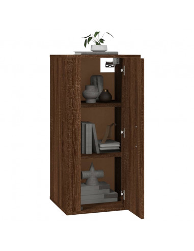 Mobile Porta TV a Parete Rovere Marrone 40x34,5x80 cm