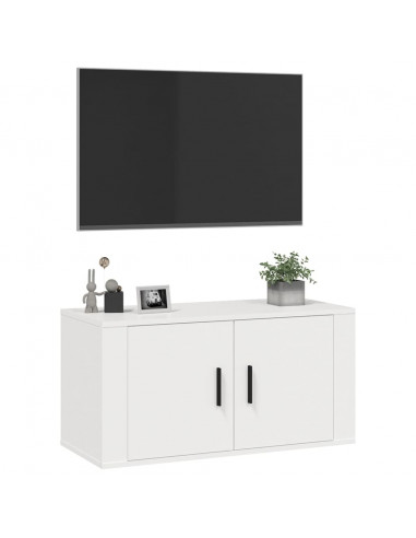 Mobile Porta TV a Parete Bianco 80x34,5x40 cm