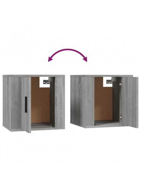 Mobili Porta TV a Parete 2 pz Grigio Sonoma 40x34,5x40 cm