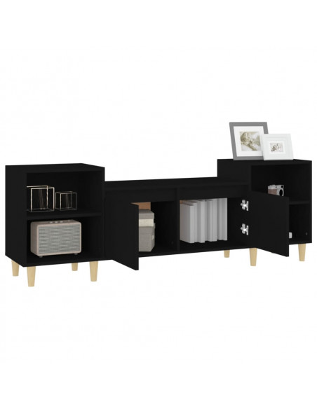 Mobile Porta TV Nero 160x35x55 cm in Legno Multistrato