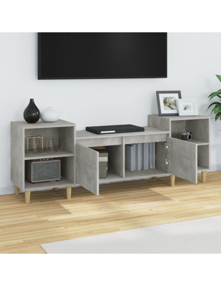 Mobile per TV Grigio Cemento 160x35x55 cm Legno Multistrato