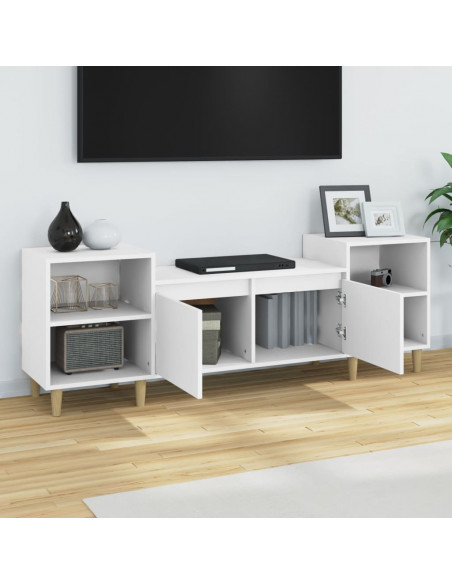 Mobile Porta TV Bianco 160x35x55 cm in Legno Multistrato