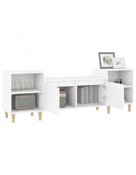 Mobile Porta TV Bianco 160x35x55 cm in Legno Multistrato