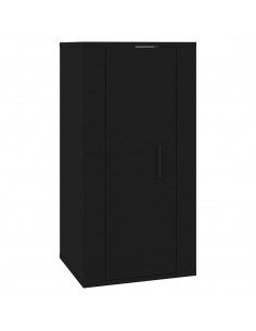 Mobile Porta TV a Parete Nero 40x34,5x80 cm 2