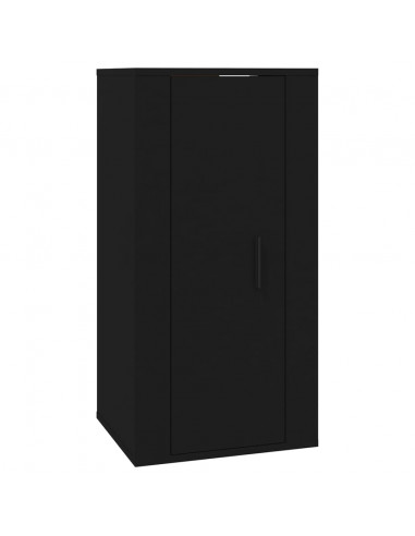 Mobile Porta TV a Parete Nero 40x34,5x80 cm