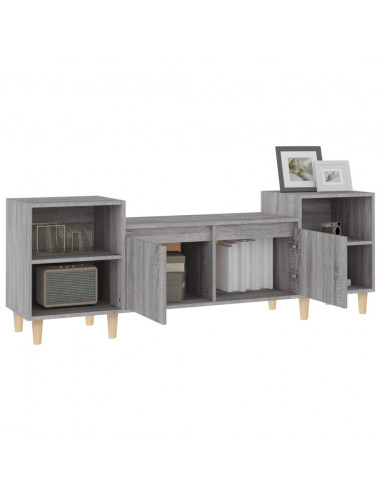Mobile TV Grigio Sonoma 160x35x55 cm in Legno Multistrato