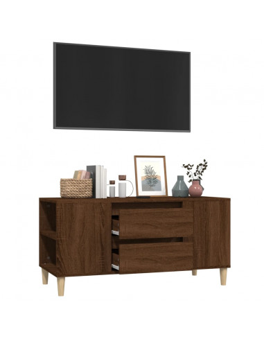 Mobile Porta TV Rovere Marrone 102x44,5x50 cm Legno Multistrato